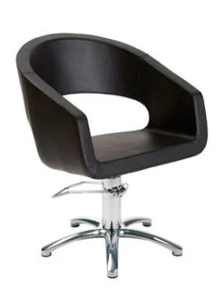 Fauteuil Bova Skai Noir Base Etoile