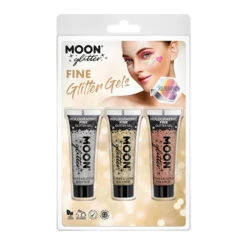 Glitter Gels Paillettes Fines 3 Tubes Moon Creations 3x12ml