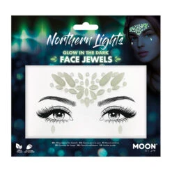 Bijoux Strass Visage Phosphorescent Northern Light Moon Creations