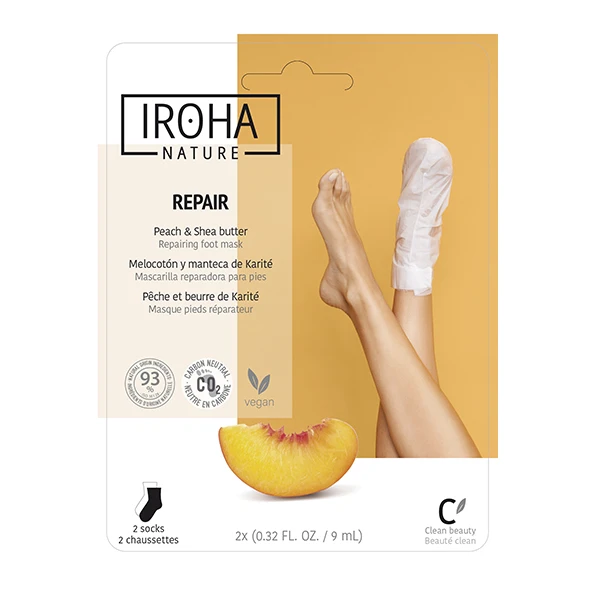 Masques Pour Les Pieds Réparateur Pêche Et Beurre De Karité Iroha Nature 9ml 1 Masques Pour Les Pieds Réparateur Pêche Et Beurre De Karité Iroha Nature 9ml
