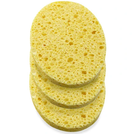 3 Éponges Végétales Jaunes Ovales New & Beauty 1 3 Éponges Végétales Jaunes Ovales New & Beauty