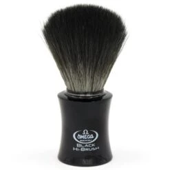 Blaireau De Rasage Synthétique Manche En Bois Noire OMEGA