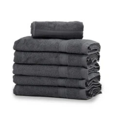 Lot De 12 Essuie-mains Gris Anthracite 30x30