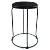 Tabouret En Velour Noir Pieds Acier Noir