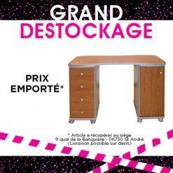 Table Manucure Flavy Poirier Sans Aspirateur